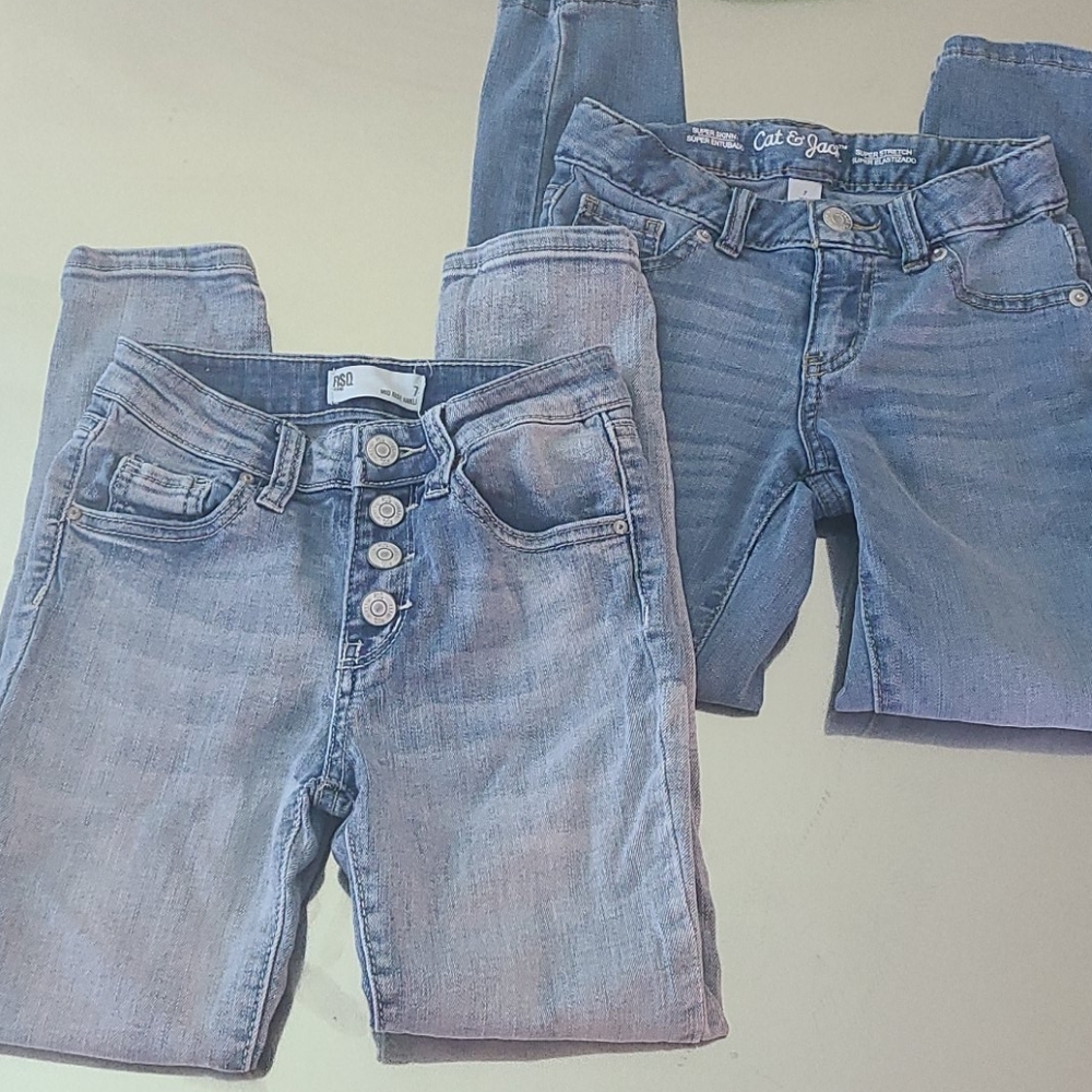 2 pairs girls jeans size 7
